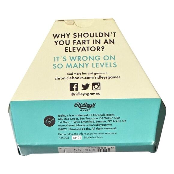 Ridley’s Games 100 Seriously Poo Jokes Fun Funny Humor Silly Game. NEW. - Picture 2 of 3